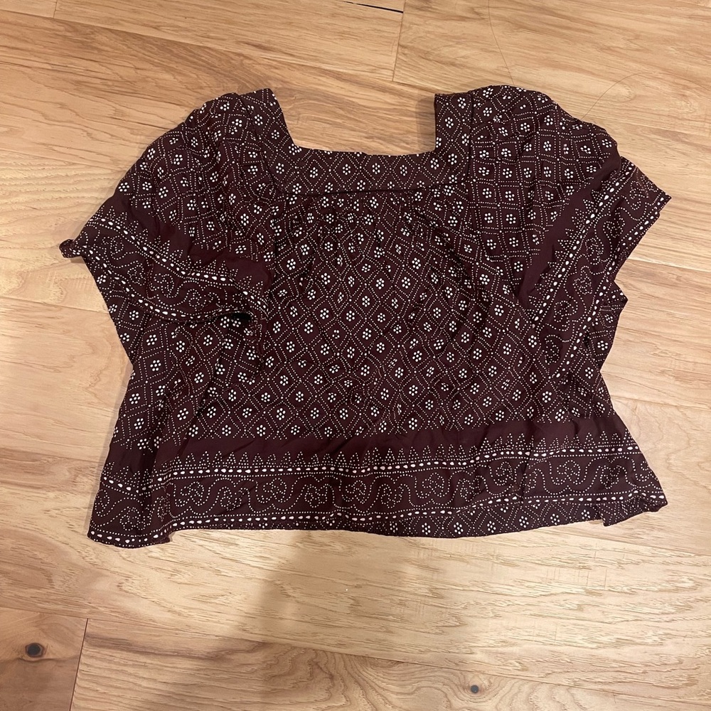 Madewell Brown Patterned Blouse